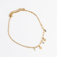Waterproof Anklet 18K Gold Beaded Charm Narelle