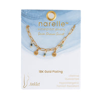 Waterproof Anklet 18K Gold Beaded Charm Narelle