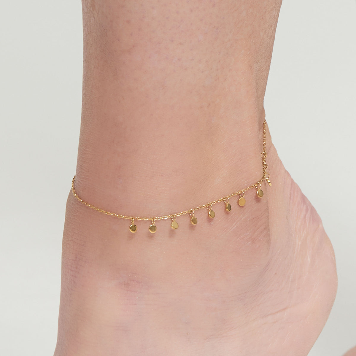 Waterproof Anklet 18K Gold Disc Chain Narelle