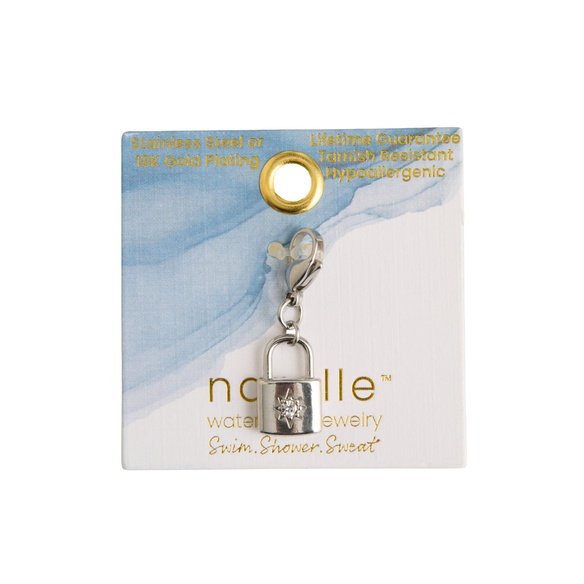Necklace Charm Starburst Lock Waterproof Jewelry Narelle