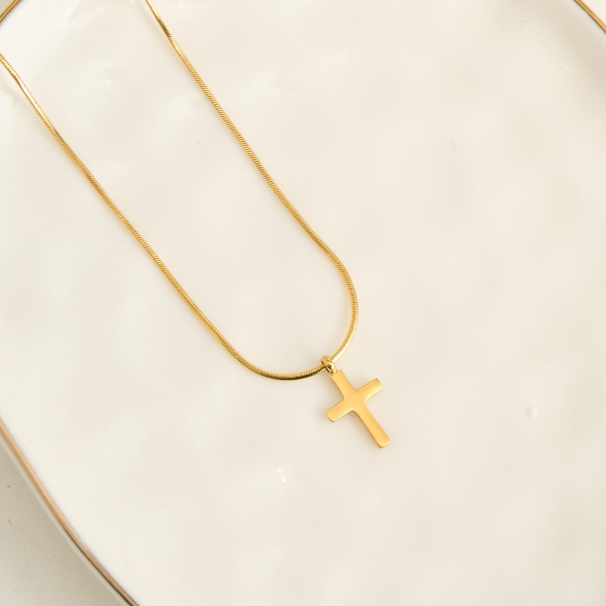 Cross Necklace Snake Chain Waterproof Jewelry Narelle Dainty