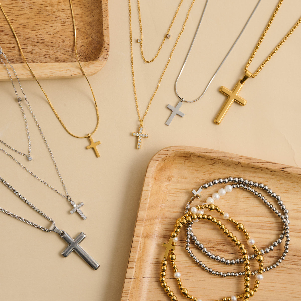 Cross Necklace Snake Chain Waterproof Jewelry Narelle Dainty