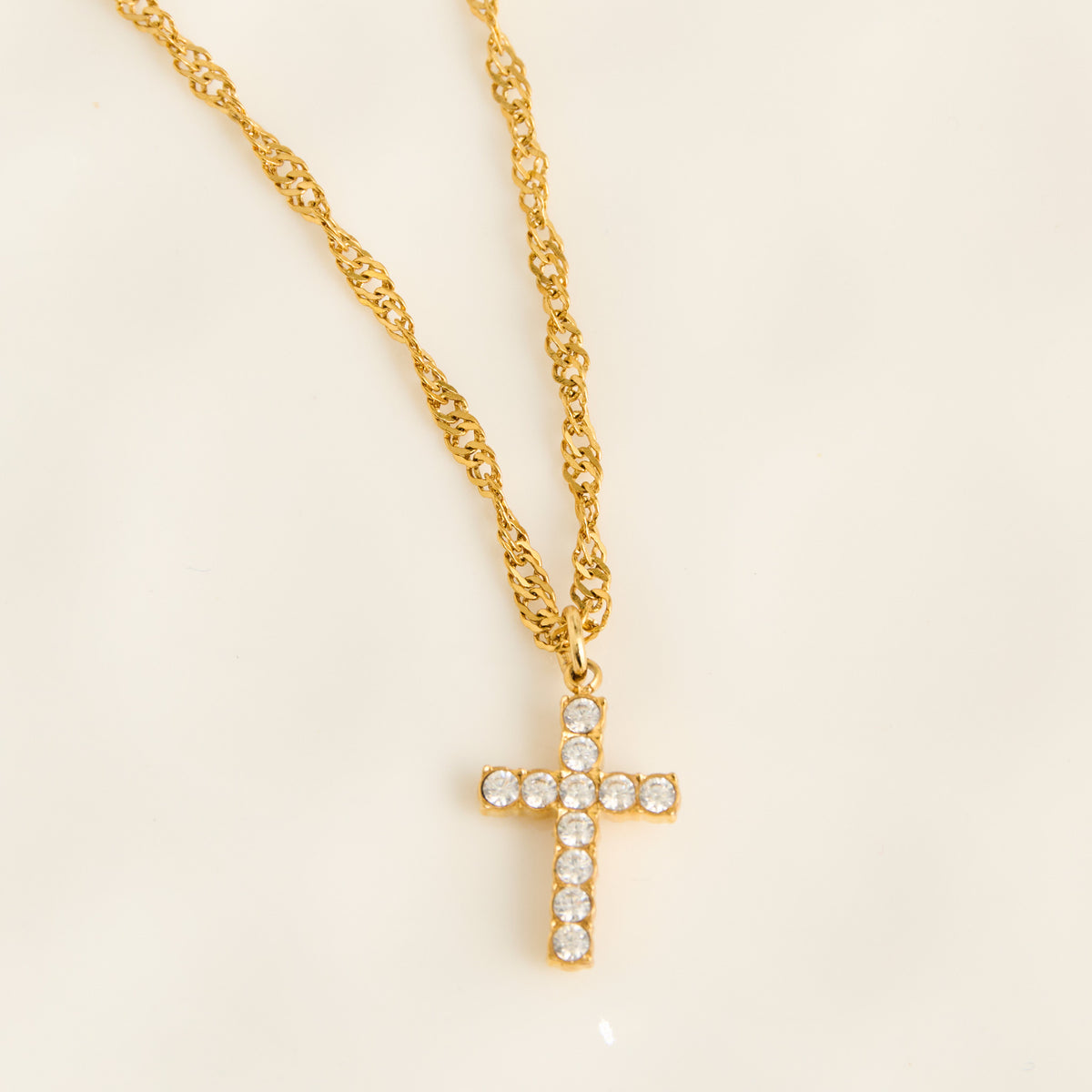 Cross Necklace 16" Pave Pendant Waterproof Jewelry Narelle