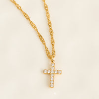 Cross Necklace 16" Pave Pendant Waterproof Jewelry Narelle
