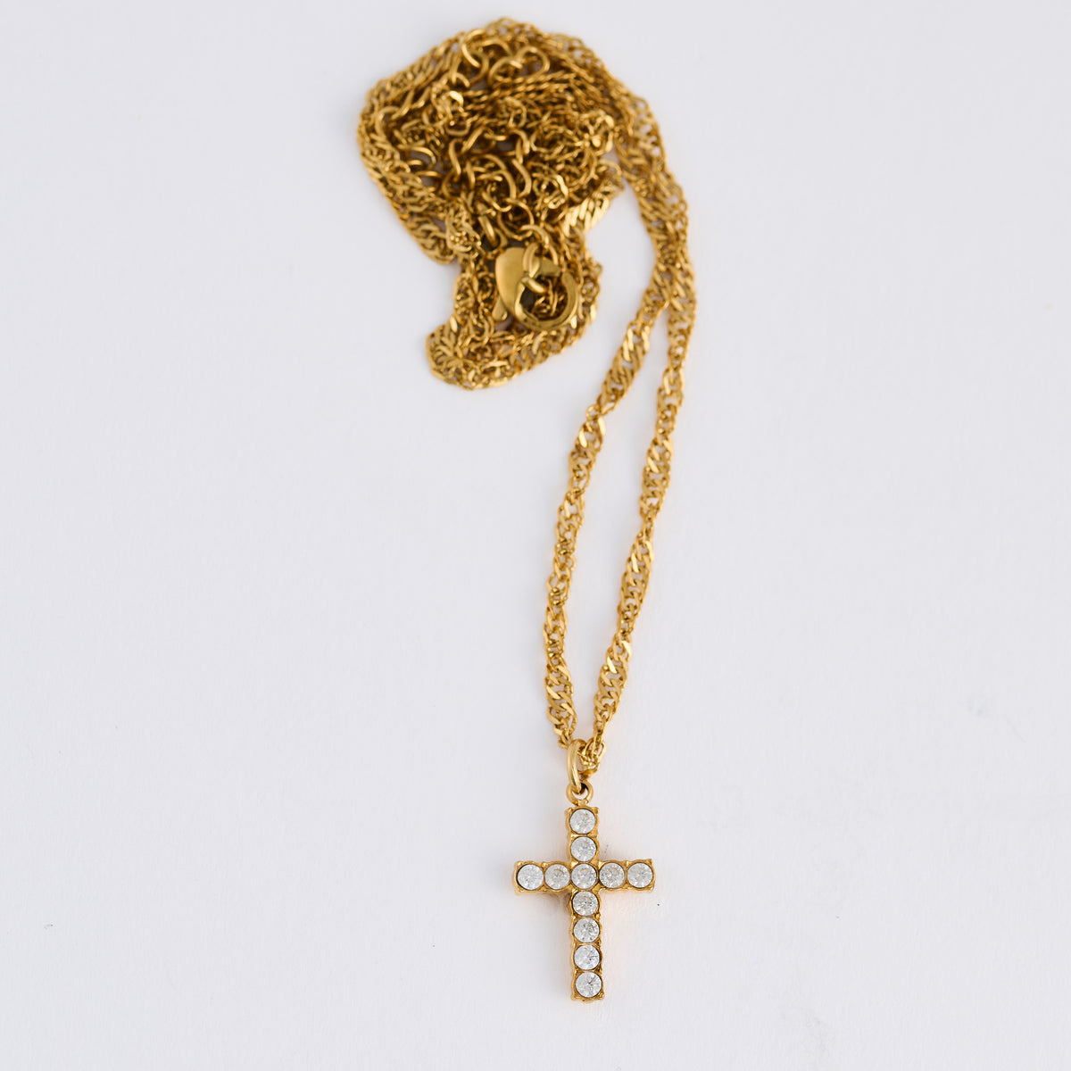Cross Necklace 16" Pave Pendant Waterproof Jewelry Narelle