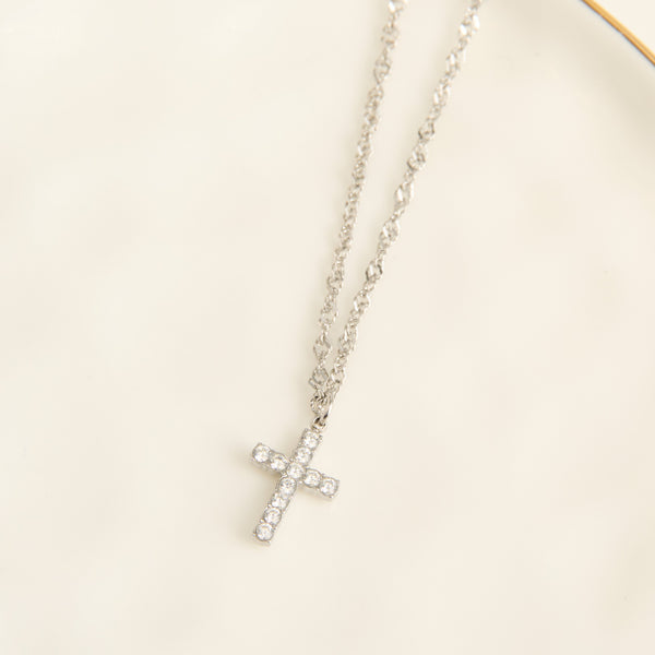 Cross Necklace 16" Pave Pendant Waterproof Jewelry Narelle