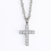 Cross Necklace 16" Pave Pendant Waterproof Jewelry Narelle
