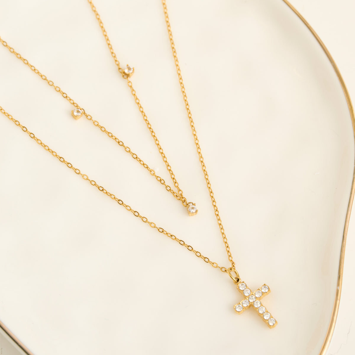 Cross Necklace 15" Layered Waterproof Jewelry Narelle Pendant