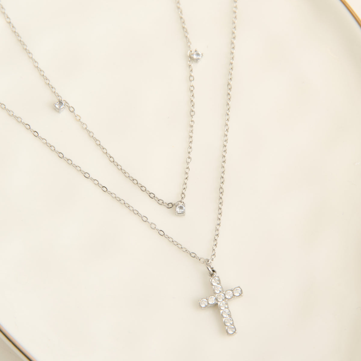 Cross Necklace 15" Layered Waterproof Jewelry Narelle Pendant