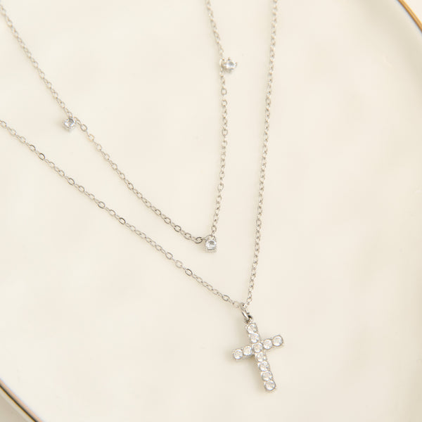 Cross Necklace 15" Layered Waterproof Jewelry Narelle Pendant