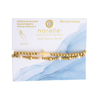 Cross Bracelet Pearl Station Bead Waterproof Narelle Duo Set