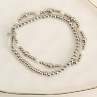 Cross Bracelet Pearl Station Bead Waterproof Narelle Duo Set