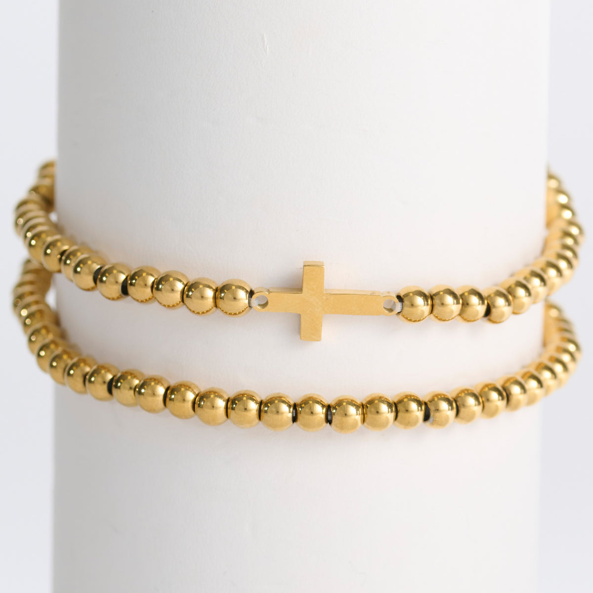 Cross Bracelet Beaded Stretch Waterproof Narelle Duo Set