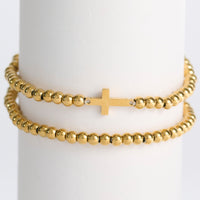 Cross Bracelet Beaded Stretch Waterproof Narelle Duo Set