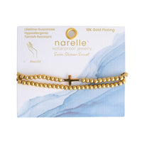 Cross Bracelet Beaded Stretch Waterproof Narelle Duo Set