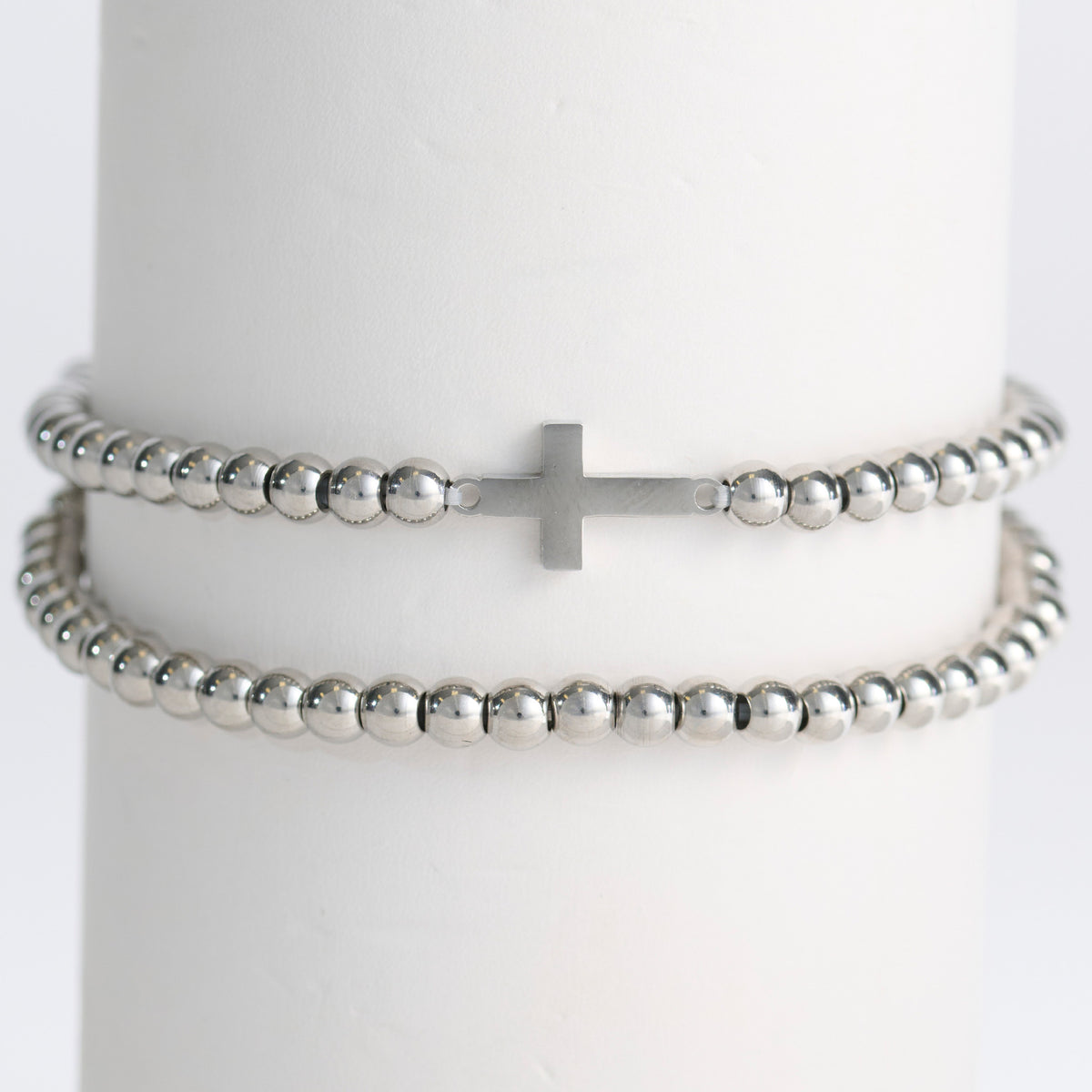Cross Bracelet Beaded Stretch Waterproof Narelle Duo Set