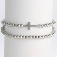 Cross Bracelet Beaded Stretch Waterproof Narelle Duo Set