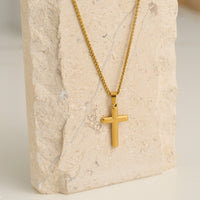 Cross Necklace 22" Unisex Waterproof Wheat Chain Narelle Pendant