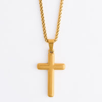 Cross Necklace 22" Unisex Waterproof Wheat Chain Narelle Pendant