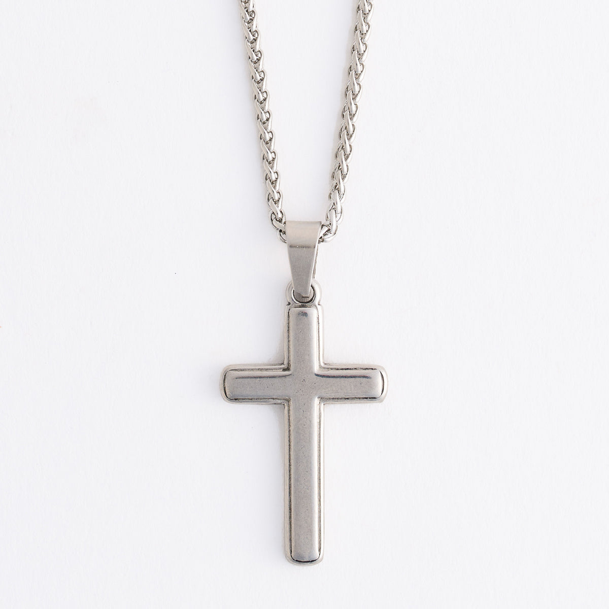 Cross Necklace 22" Unisex Waterproof Wheat Chain Narelle Pendant