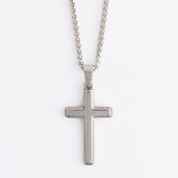 Cross Necklace 22" Unisex Waterproof Wheat Chain Narelle Pendant