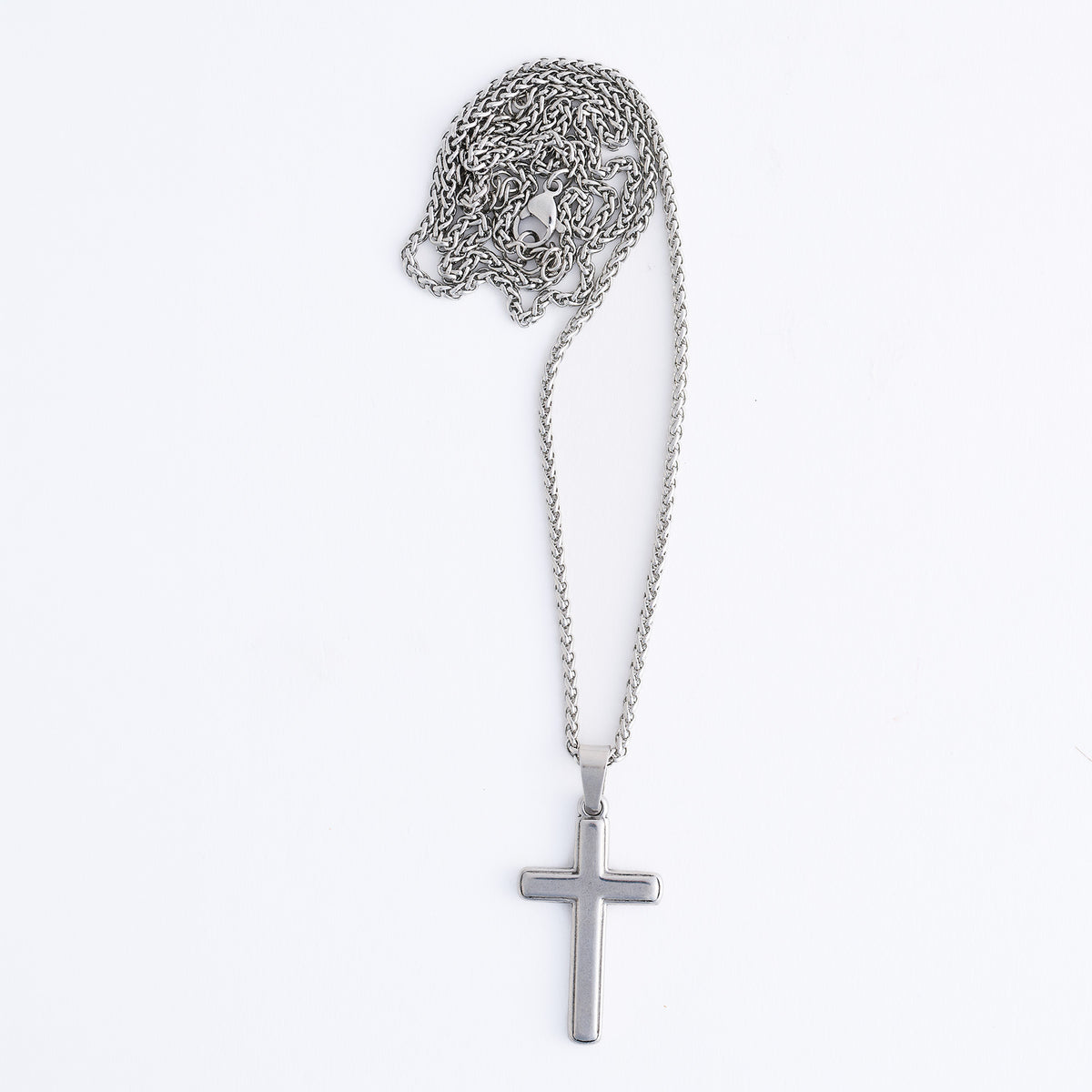 Cross Necklace 22" Unisex Waterproof Wheat Chain Narelle Pendant