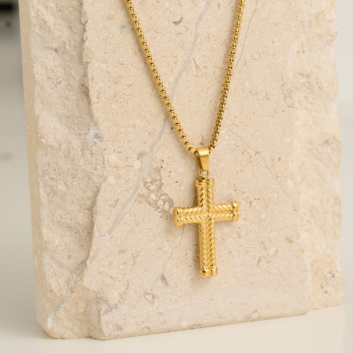 Cross Necklace 22" Pendant Unisex Waterproof Box Chain Narelle