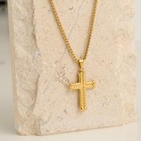Cross Necklace 22" Pendant Unisex Waterproof Box Chain Narelle
