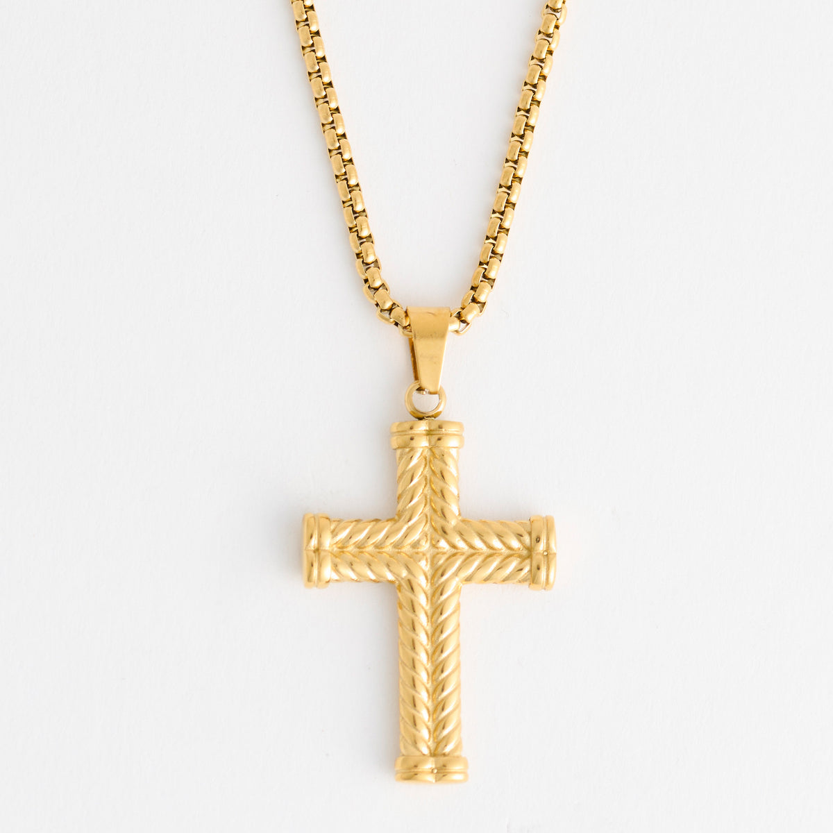 Cross Necklace 22" Pendant Unisex Waterproof Box Chain Narelle