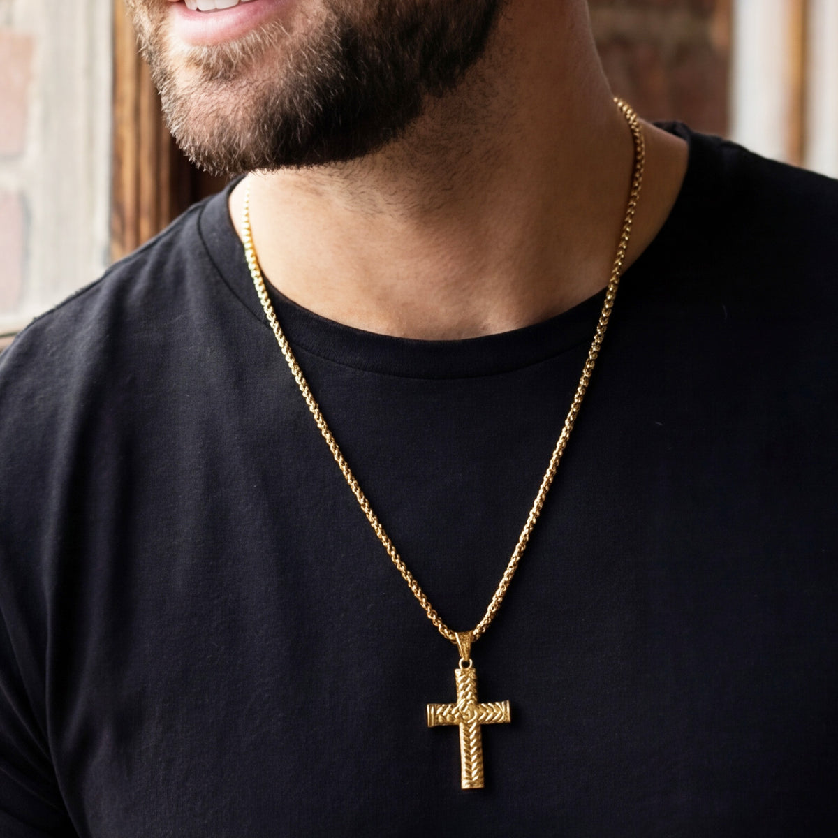 Cross Necklace 22" Pendant Unisex Waterproof Box Chain Narelle
