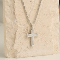 Cross Necklace 22" Pendant Unisex Waterproof Box Chain Narelle