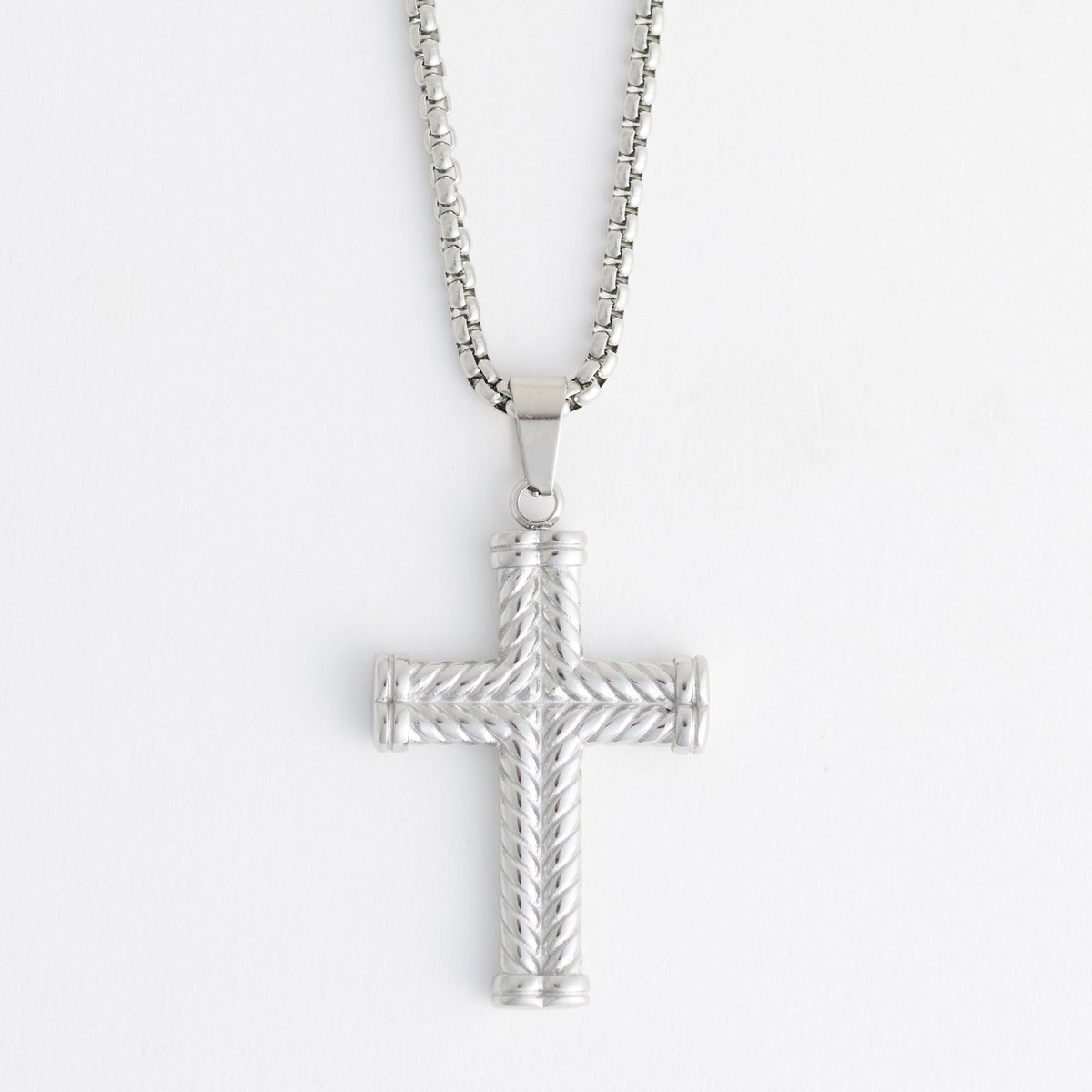 Cross Necklace 22" Pendant Unisex Waterproof Box Chain Narelle
