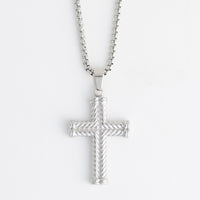 Cross Necklace 22" Pendant Unisex Waterproof Box Chain Narelle