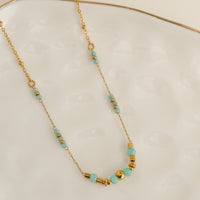 Aventurine Necklace 15" Beaded Bar Waterproof Jewelry Narelle
