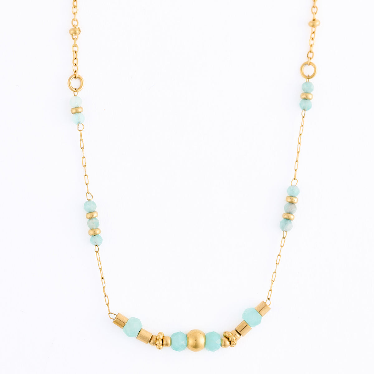 Aventurine Necklace 15" Beaded Bar Waterproof Jewelry Narelle