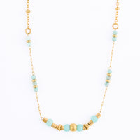 Aventurine Necklace 15" Beaded Bar Waterproof Jewelry Narelle