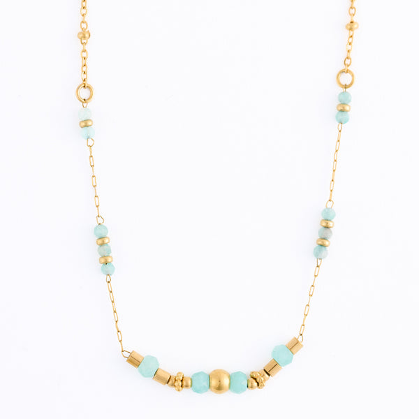 Aventurine Necklace 15" Beaded Bar Waterproof Jewelry Narelle