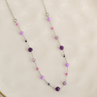 Amethyst Necklace 15" Beaded Waterproof Jewelry Narelle Dainty
