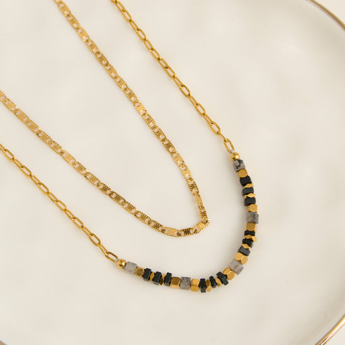 Apatite Necklace 15" Double Row Station Waterproof Narelle