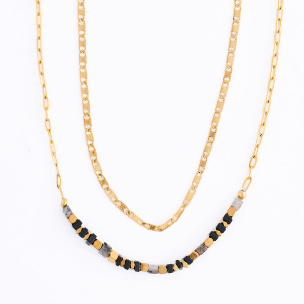 Apatite Necklace 15" Double Row Station Waterproof Narelle