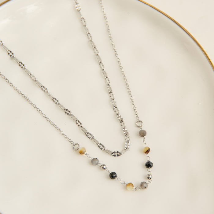 Apatite Necklace 15" Double Row Station Waterproof Jewelry