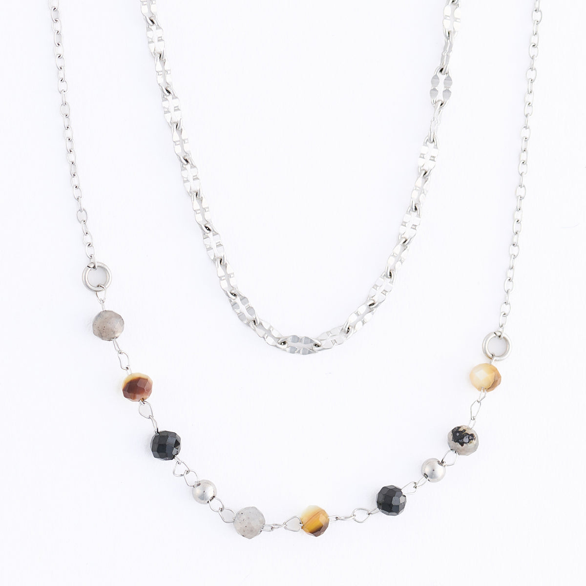 Apatite Necklace 15" Double Row Station Waterproof Jewelry