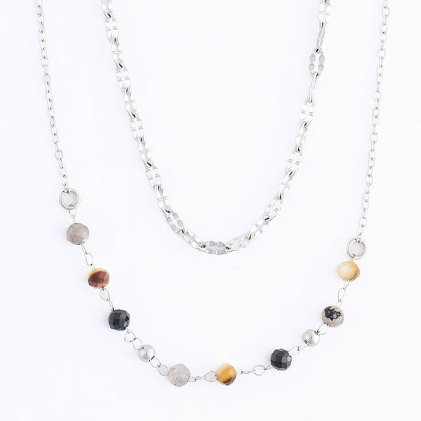 Apatite Necklace 15" Double Row Station Waterproof Jewelry