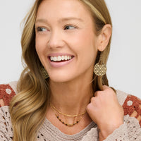 Tiger Eye Necklace 15" Double Row Station Waterproof Narelle