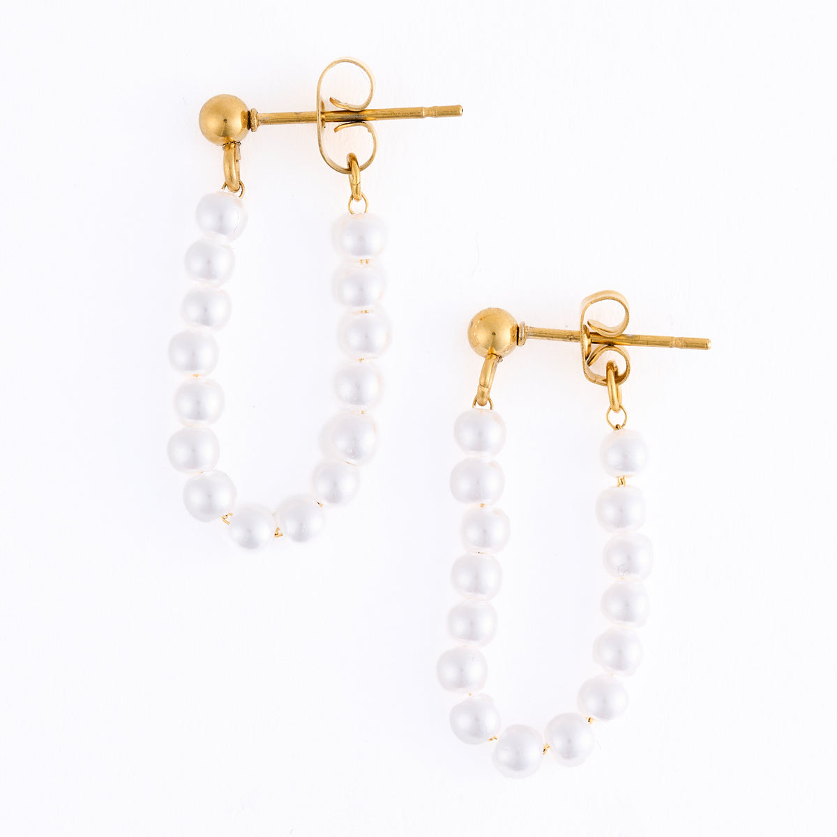 Drop Earrings Genuine Stone Beaded Waterproof Narelle Gold