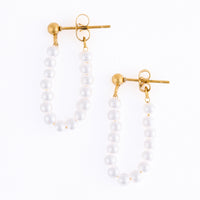 Drop Earrings Genuine Stone Beaded Waterproof Narelle Gold