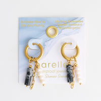 Hoop Earrings Pearl Gemstone Beaded Waterproof Gold Narelle