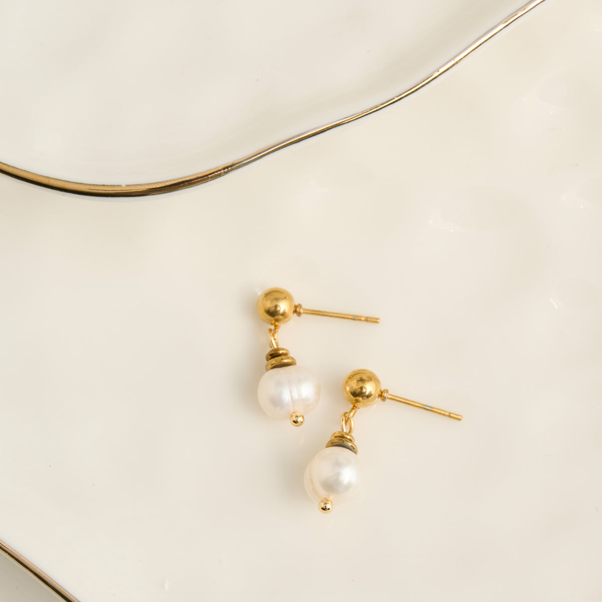 Pearl Earrings Drop Freshwater Waterproof Jewelry Narelle
