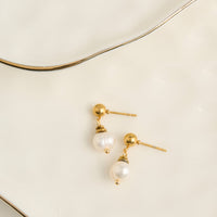 Pearl Earrings Drop Freshwater Waterproof Jewelry Narelle