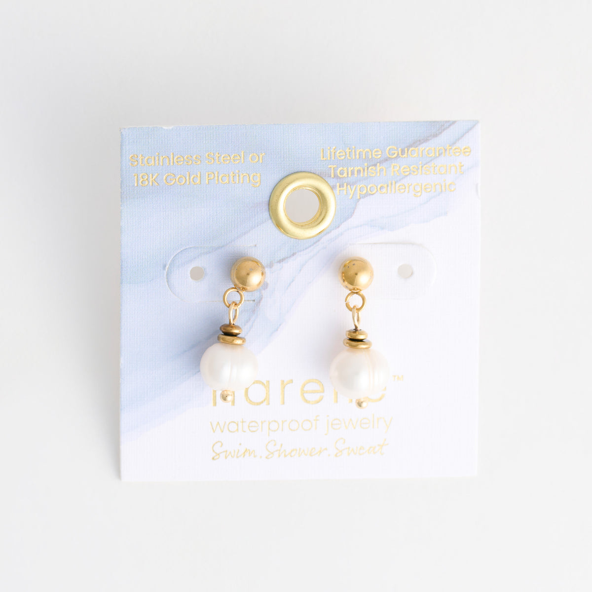 Pearl Earrings Drop Freshwater Waterproof Jewelry Narelle